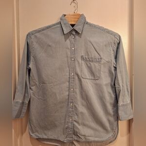 Banana Republic Men's Large Denim Untucked Fit 100% Cotton Long Sleeve‎ Shirt